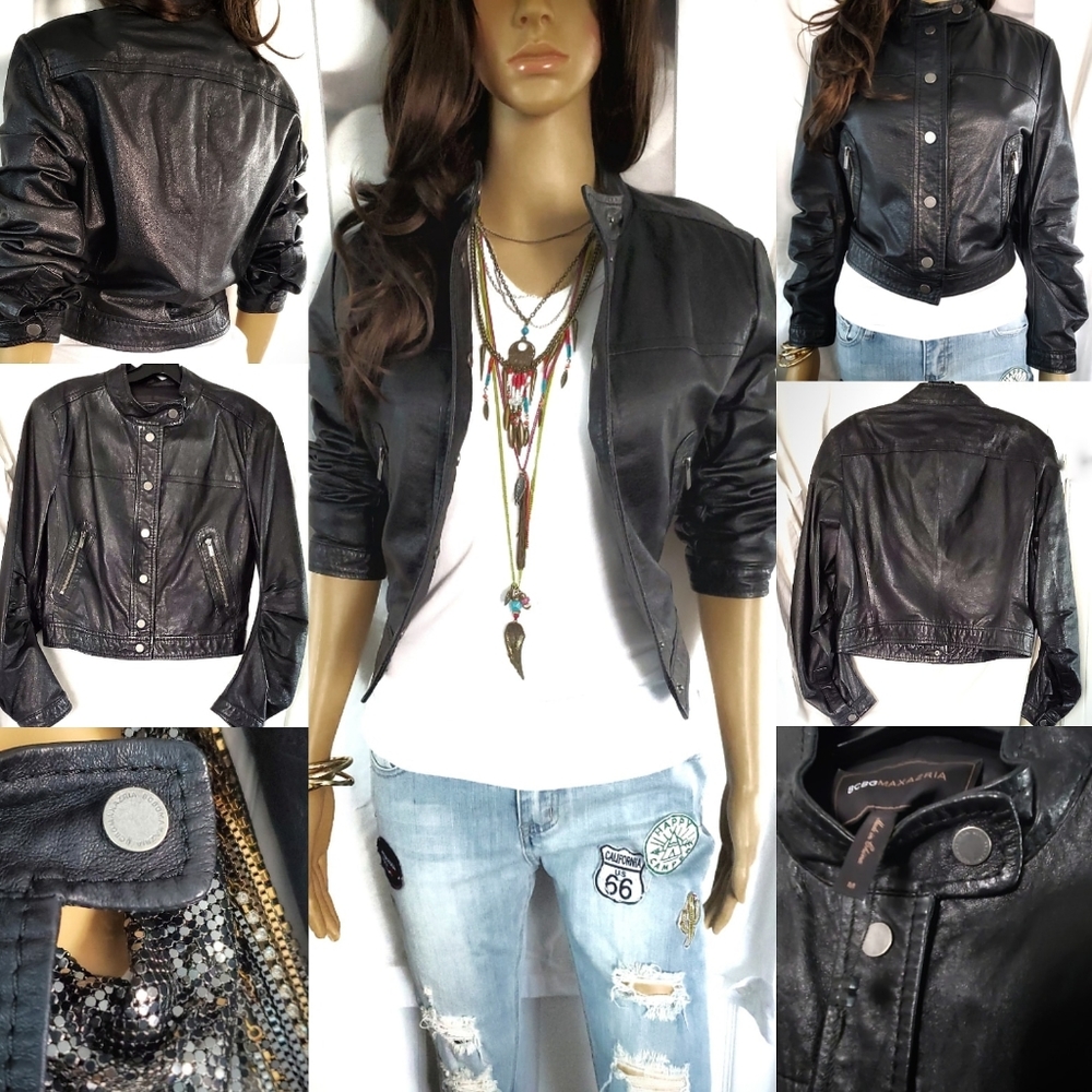 BCBG MAXAZRIA  LEATHER JACKET